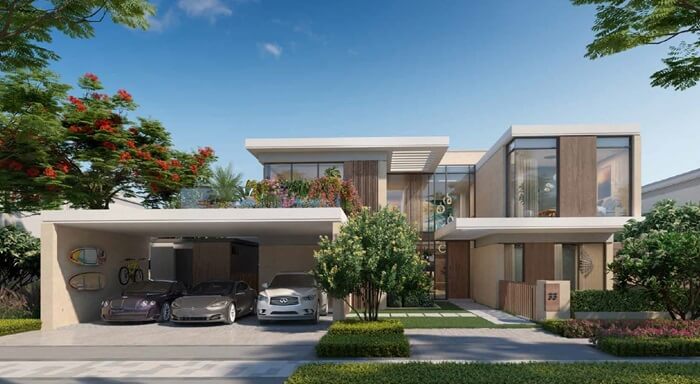 نمای خارجی ویلاهای گلف بیچ در شهرک الموج