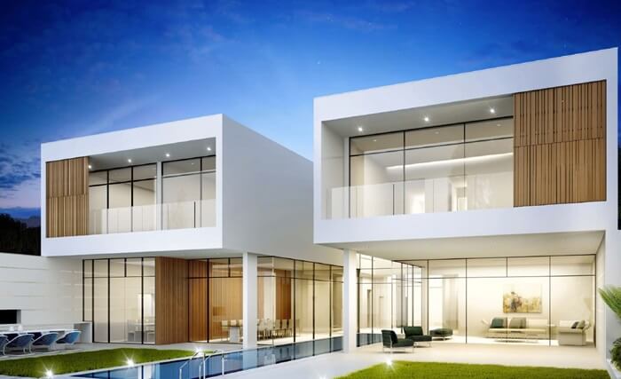 نمای بیرون یکی از ویلاهای منطقه زونیرا در شهرک الموج