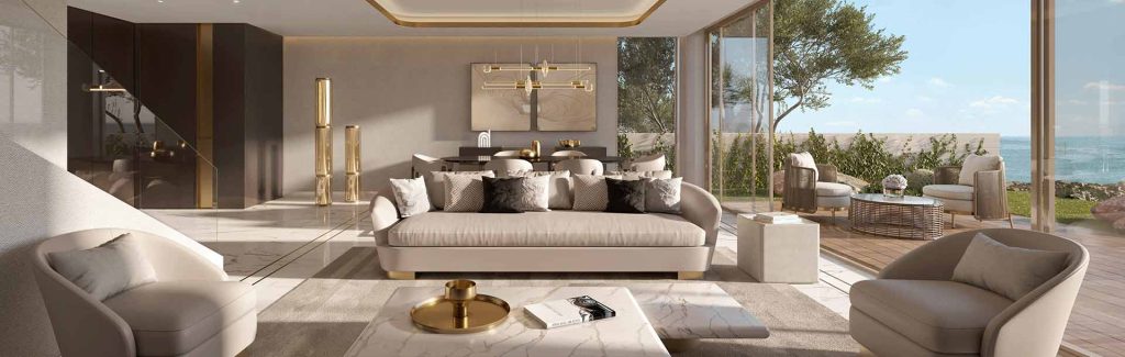 اتاق نشیمن ویلاهای ترامپ در پروژه شهرک آیدا