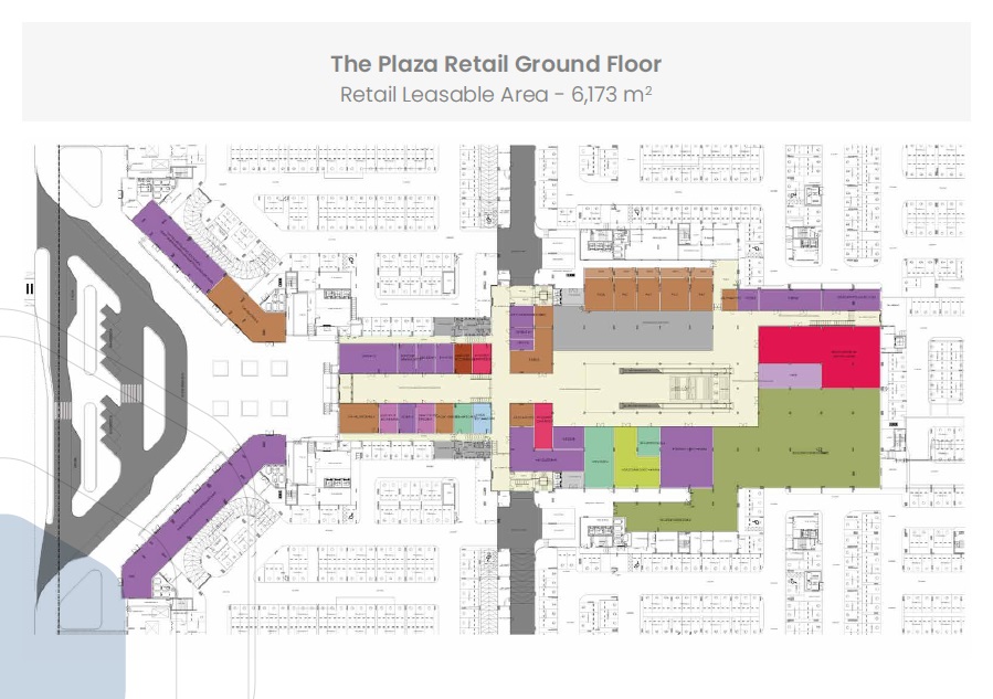 نقشه و مشخصات واحد های تجاری طبقه 2 آپارتمان های پلازا در شهرک یتی