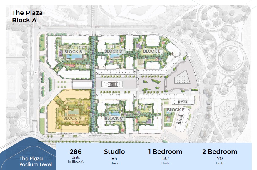 نقشه و مشخصات بلوک A آپارتمان های پلازا در شهرک یتی
