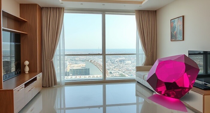 ویو شهر از یک واحد آپارتمانی در عمان شهر مسقط