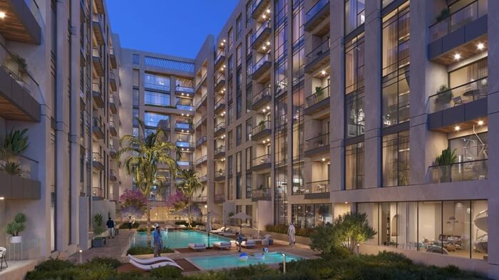 نمای زیبای آپارتمانهای مسکونی اوپال در مسقط هیلز - شهرک مسقط هیلز عمان